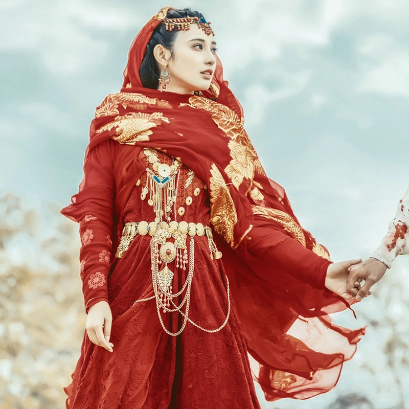 异域风情民族风影楼写真旅拍服装东宫小枫同款古装汉服红色女装秋 Taobao