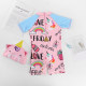 Children's swimsuit girl ins girls quick-drying sun protection one-piece surfing suit swimming trunks baby cute cartoon swimsuit