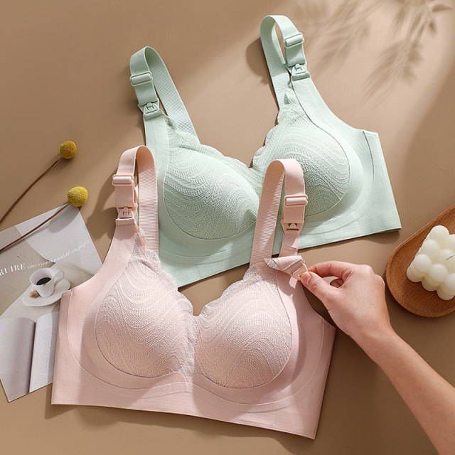 Laundry underwear for women with anti-sagging and gathering postpartum breastfeeding, large size dual-use thin bra for pregnant women during pregnancy
