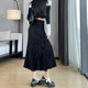 Structure-feeling velvet fishtail skirt for women in spring and autumn high waist A-line slim temperament and hip-wrapped feminine long skirt