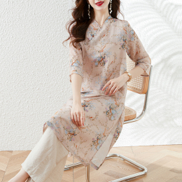 New Chinese improved cheongsam dress woman 2023 new set retro exquisite mah zen thin two-piece set