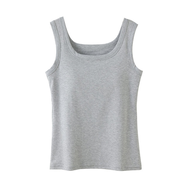 Cotton camisole women's spring and summer thin slim-fit bottoming sleeveless top with padded breast pads for outer wear