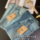Heavy Industry Women's Retro Slit Washed New Medium-Length Old High Waist Denim A-line Skirt Spring and Summer 2025
