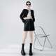Black skirt for women in spring and autumn 2024 new fashionable temperament high waist zippered a-line skirt hip PU leather short skirt