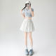 Ballet style white short skirt and skirt for women in spring and summer hot high waist slim A-line fluffy ruffle cake skirt