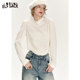 Fairy pocket white half turtleneck lace base shirt for women 2025 spring new pearl pure desire top