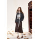 Fairy pocket mottled PU leather skirt female 2024 winter new retro high waist split long skirt
