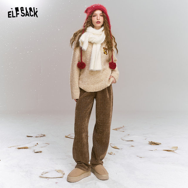Fairy Pocket Maillard Retro Casual Straight Pants Women's Spring 2025 New Loose Slim Pants
