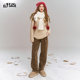 Fairy Pocket Maillard Retro Casual Straight Pants Women's Spring 2025 New Loose Slim Pants
