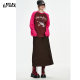 Fairy pocket retro high waist stitching half -body skirt female 2024 winter new skirt long skirt
