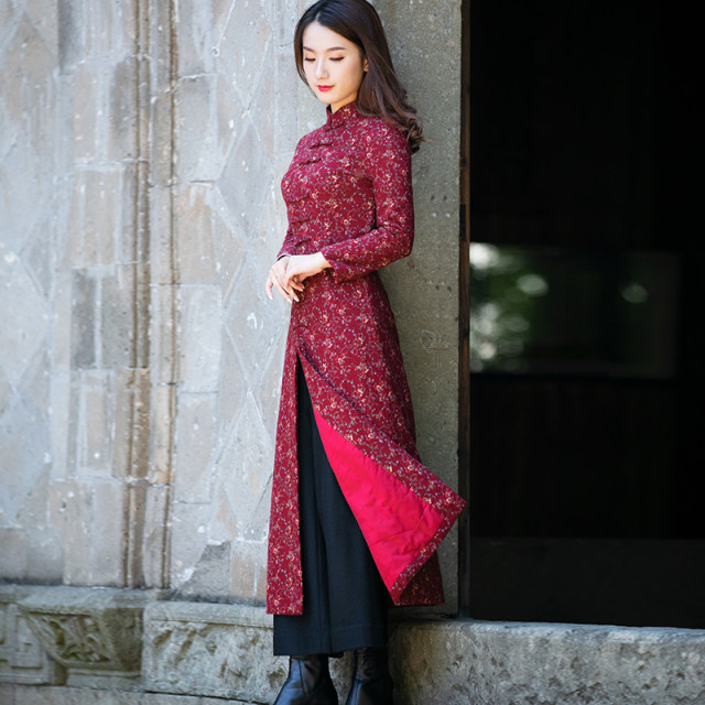 款 冬 Winter thickened New Year's festive cotton cotton coat Mom style jacket cotton coat ethnic style women's winter
