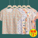 Cotton silk short-sleeved women's summer thin mommy clothes for middle-aged and elderly people, artificial cotton pajamas, loose T-shirt outer tops