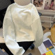 Little C home solid color sports and casual small short top for women 2025 spring fashionable round neck sweatshirt trend
