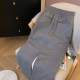 Little C home gray high waist lace knitted skirt women's winter new velvet high -level split straight straight straight skirt
