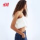 HM women's suspender 2025 summer new fashion sleeveless bubble hem suspender vest top 1280526