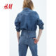 HM women's pants in summer 5 bags high waist slightly elastic casual slim nine-point jeans 0941666
