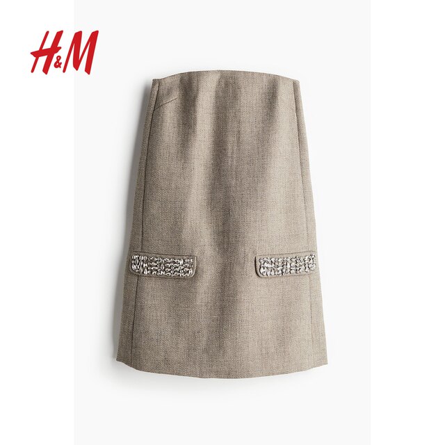 
HM women's dress summer elegant temperament A-line mini strapless skirt 1259694