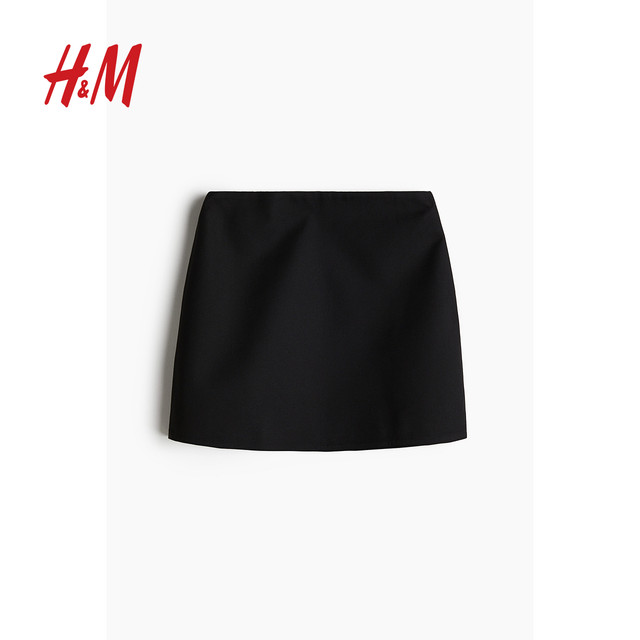 HM women's skirt 2025 summer new casual comfortable temperament simple mini skirt 1261598

