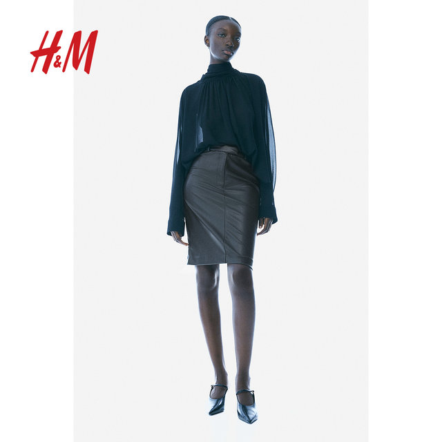 HM Women's Skirt Summer Elegant Commuter Knee-High Pencil Skirt 1244452
