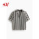 HM Women's T-shirt 2025 Summer New Hollow Pattern Collar Top 1281907