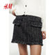 HM women's skirt 2025 summer new A-line mid-waist velvet mini skirt 1270468