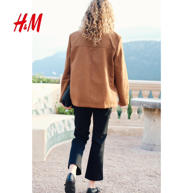 HM2025 summer new women's clothing with ironing and folding line bell-bottom pants 1267442
