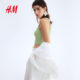 HM women's halter neck vest 2025 summer new slim fit and slim hot girl sleeveless and fresh short vest 1049251
