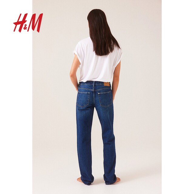 HM women's pants summer fashion simple low waist straight jeans 1166881
