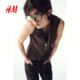 HM women's horse clip 2025 summer new soft simple fashionable casual woven V-neck suit vest 1261595
