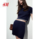 HM women's skirt 2025 summer new soft and comfortable cork knitted slim fit short skirt 1276346