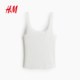 
HM women's suspender 2025 summer new American low round neck slim lace sleeveless vest 1274285