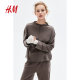 HM women's wool sweater summer round neck loose simple long sleeve French pullover sweater top 1247722
