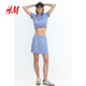 HM women's skirt 2025 summer new soft and comfortable cork knitted slim fit short skirt 1276346