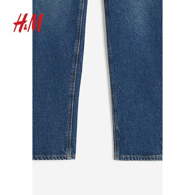 HM women's pants summer elastic high waist slightly elastic casual slim nine-point jeans 0941666