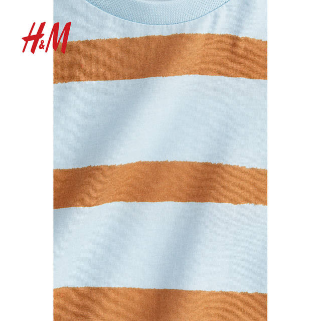 HM children's clothing boys T-shirt summer round neck short sleeve cute cartoon printed children's base shirt top 1216652
