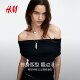 HM Women's T-shirt 2025 Summer New Off-Shoulder Top Underwear Base Shirt Slim One-Shoulder Short Sleeve 1259459
