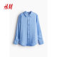 HM women's summer shirt lapel long sleeve casual simple commuter long sleeve top 1220978
