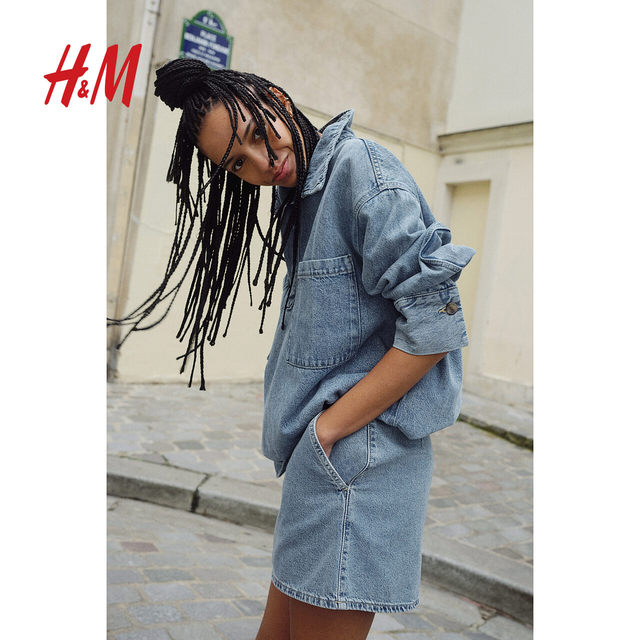 HM women's skirt 2025 summer new slim and fashionable casual and simple mini A-line short skirt 1268063
