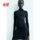 HM women's dress summer turtleneck slim and fashionable casual slim tight short skirt 1234799
