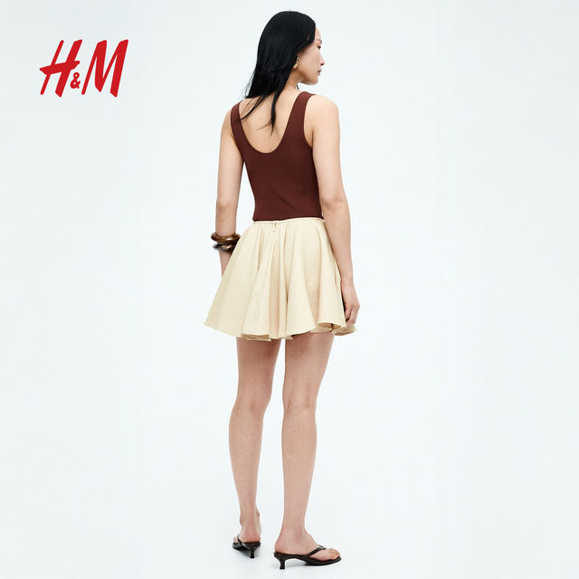 HM S/S 2025 Women's Skirt Summer New Fashionable Casual Simple Ring Mini Skirt 1284889