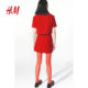 HM women's red skirt summer new velvet A-line short skirt 1271132
