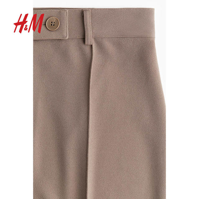 HM women's suit pants summer high waist fashionable simple commuting pants legs ironing trousers 1240747
