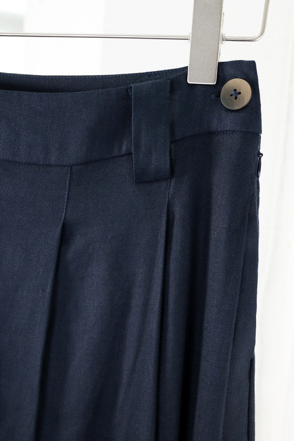 Brand special offer: four-season solid color lace-up skirt side seam zipper A-line intellectual and versatile midi skirt