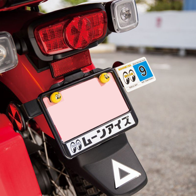 mooneyes retro motorcycle modification universal license plate frame screws air nozzle cap license plate frame cc110
