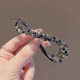 
Light luxury rhinestone starry wheat ear hairpin for women on the back of the head metal plate hair artifact frog buckle twist clip hairpin headwear