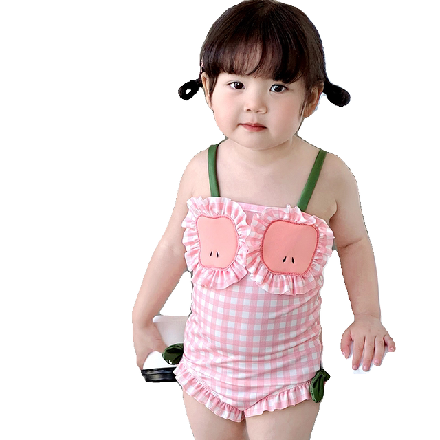 Girls Swimsuit Western Princess Bikini Cute Strait Swimwear Swimsuit Female Baby Fast Children's Swimwear Korean
