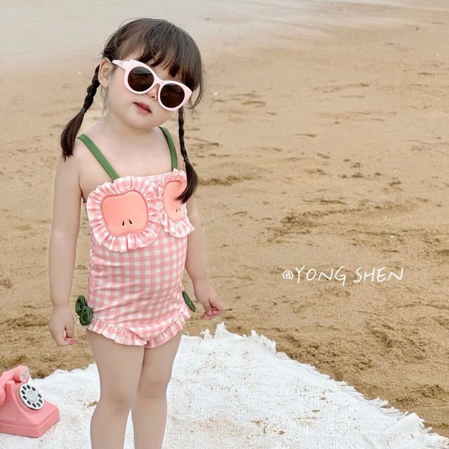 Girls Swimsuit Western Princess Bikini Cute Strait Swimwear Swimsuit Female Baby Fast Children's Swimwear Korean
