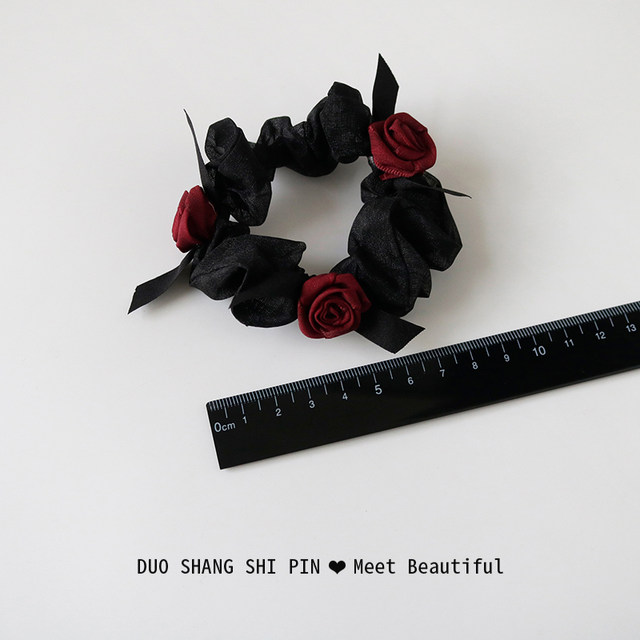 Romantic rose flowers, large intestine ropes, head rope female European yarn tie the bracelet, high elasticity, sweet tie the horsetail hair rope
