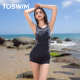 TOSWIM new swimming pool special swimsuit for women's flat corner conservative slim one-piece racing swimsuit covering meat