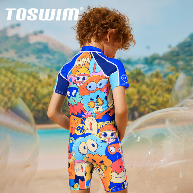 TOSWIMKIDS Tuosheng Xiaoxiaoyou Girls Boys One-piece Swimsuit Sun Protection Boys Swimwear Warm Hot Spring